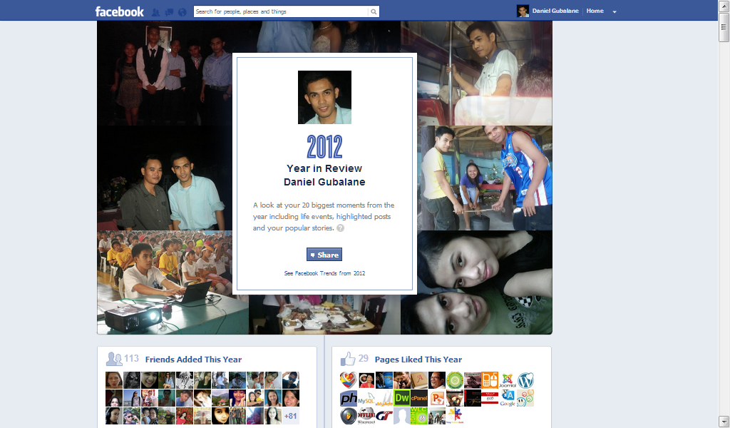 Facebook Year in Review 2012