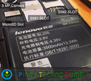 Lenovo P770 Back Side Showing 3500 mAh Battery