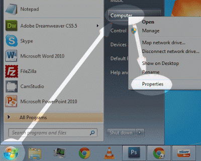 How to find the computer name in Windows 7.