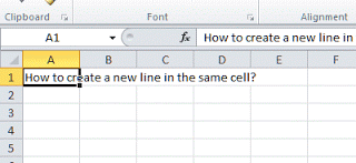 How to Create a New Line in Excel Cell