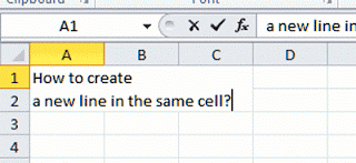 How to Create a New Line in Excel Cell