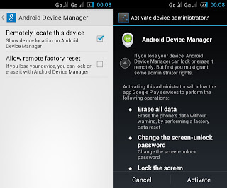 Android Device Manager Settings