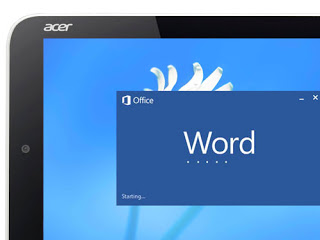Microsoft Word 2013 on Acer Iconia W3