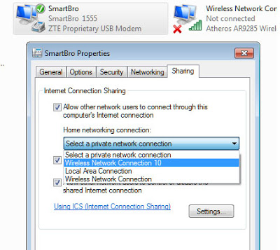 Share Smartbro Internet Connection
