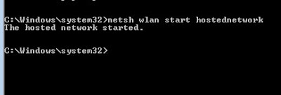 netsh wlan start hostednetwork