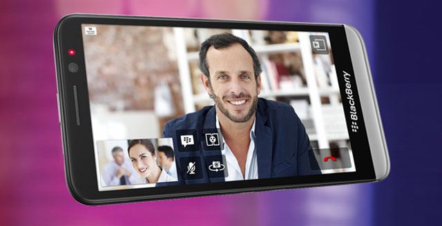 BBM Video Chat using a Blackberry Z30.