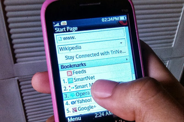 Opera Mini on a Cherry Mobile