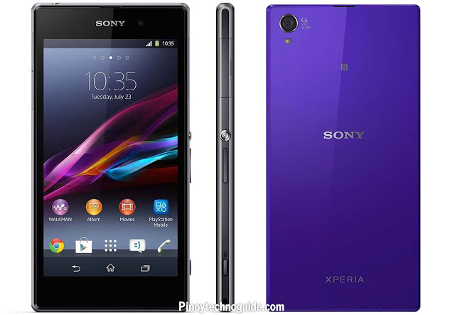 Sony Xperia Z1 Front, Back and Side View