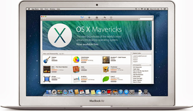 MacBook Air running on OS X Mavericks
