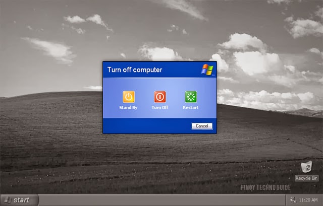 WIndows XP Log Off Screen