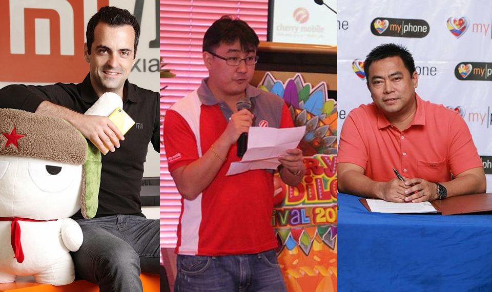 Hugo Barra of Xiaomi, Maynard Ngu of Cherry Mobile and Jaime Alcantara of MyPhone