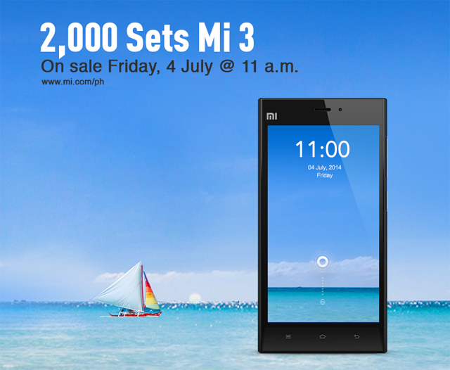 Xiaomi Mi 3 Philippines July 4 sale