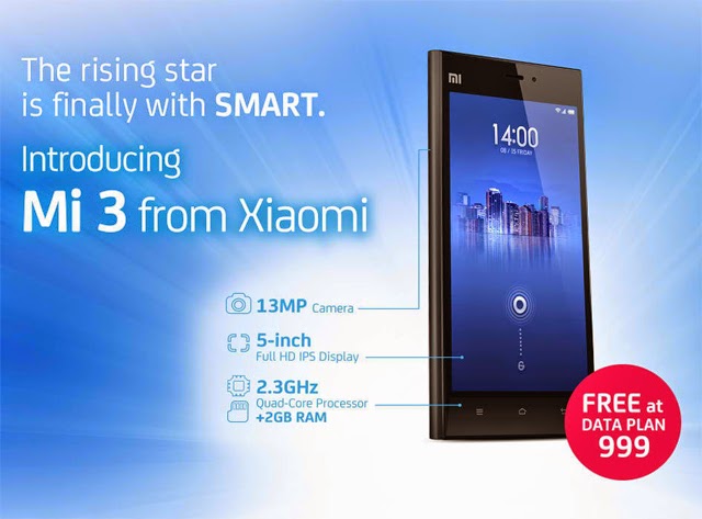 Xiaomi Mi 3 Now Available on Smart Postpaid Plans
