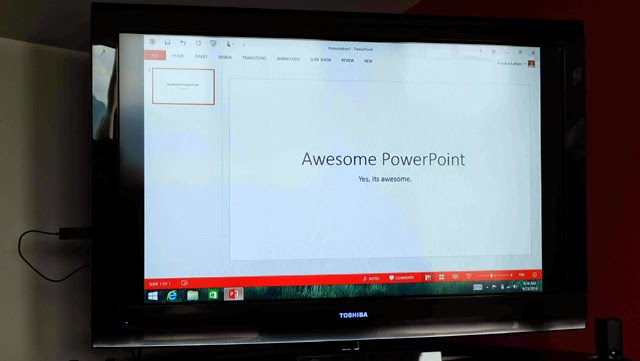 Powerpoint presentation using Microsoft Wireless Display Adapter