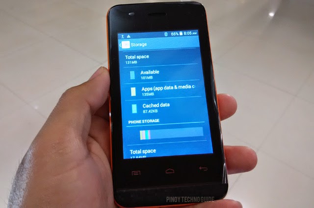 MyPhone Rio Junior internal storage