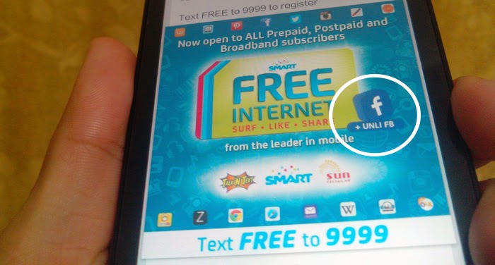 Smart Adds Unlimited Facebook to FREE INTERNET Promo