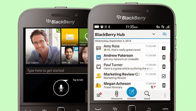 Blackberry Hub and Assistant on Blackberry Classic