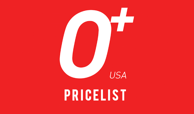 O+ USA Pricelist