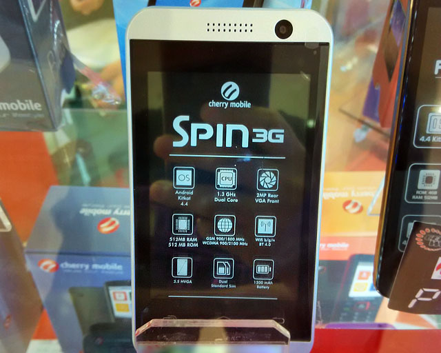 Cherry Mobile Spin 3G displayed in store