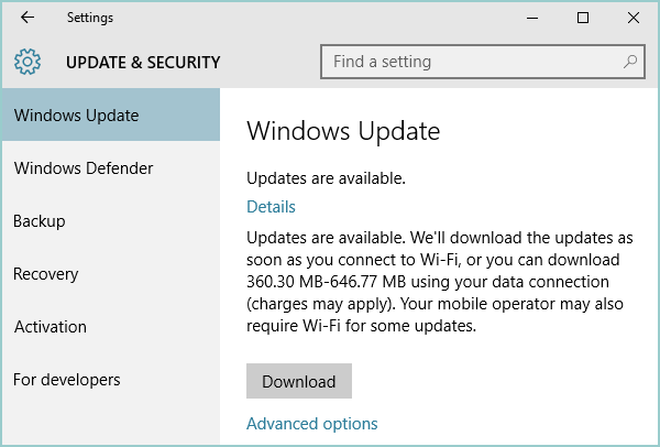 how to stop update download in windows 10