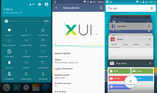 Infinix Hot Note XUI Settings