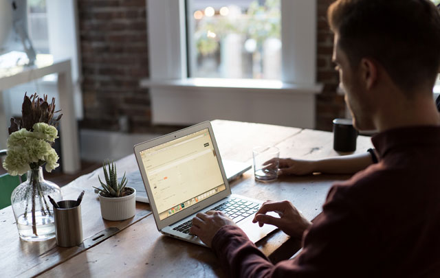 Person using a laptop