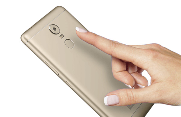 The Lenovo K6 Note has a fingerprint sensor below its main camera,