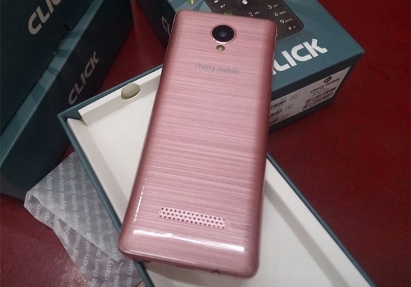 The Cherry Mobile Click (2017) has a brushed metal back cover design.
