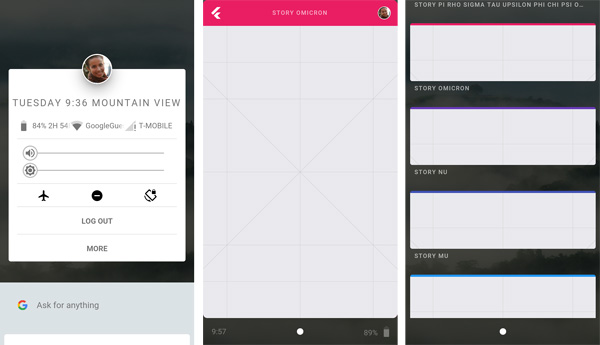 Fuchsia OS screenshots via Armadillo.