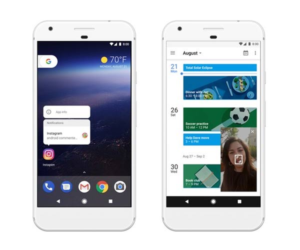 Long press notification and Picture-in-Picture mode on Android 8.0 Oreo.