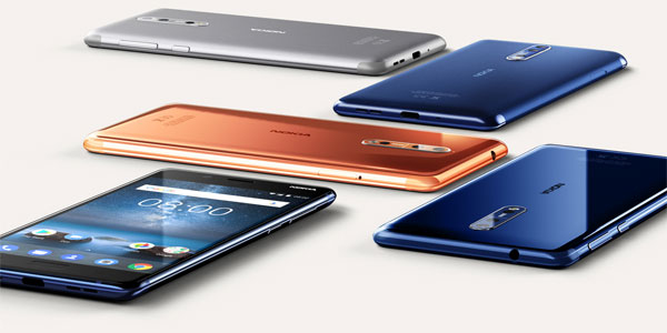 The different color variants of the Nokia 8.