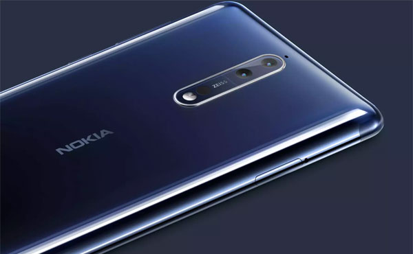 The dual rear cameras of the Nokia 8.