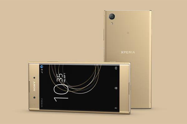 The Sony Xperia XA1 Plus in gold.