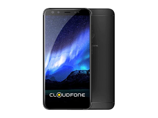 The Cloudfone Next Infinity Quattro smartphone in black.