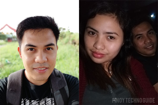 Huawei Nova 2i sample pictures (selfie with Portrait Mode on the left and low light selfie on the right).