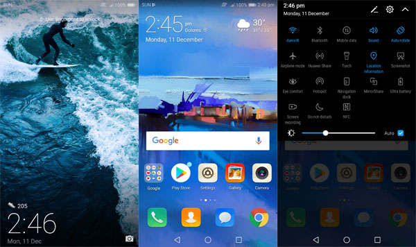 Screenshots of EMUI 8.0.