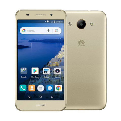 The Huawei Y3 2018 smartphone in gold.