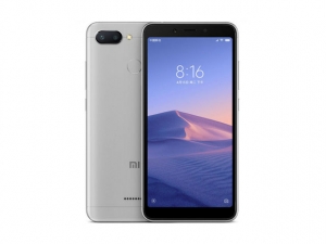 The Xiaomi Redmi 6A smartphone in gray.