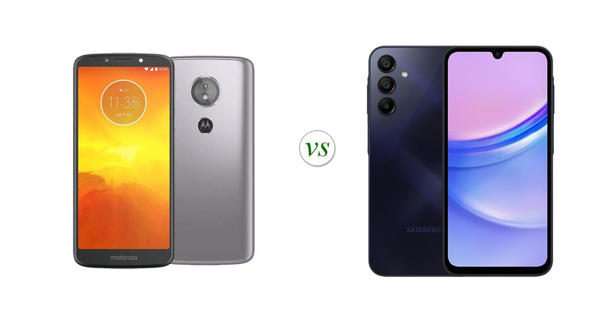 Motorola Moto E5 vs Samsung Galaxy A15 Side by Side Specs Comparison