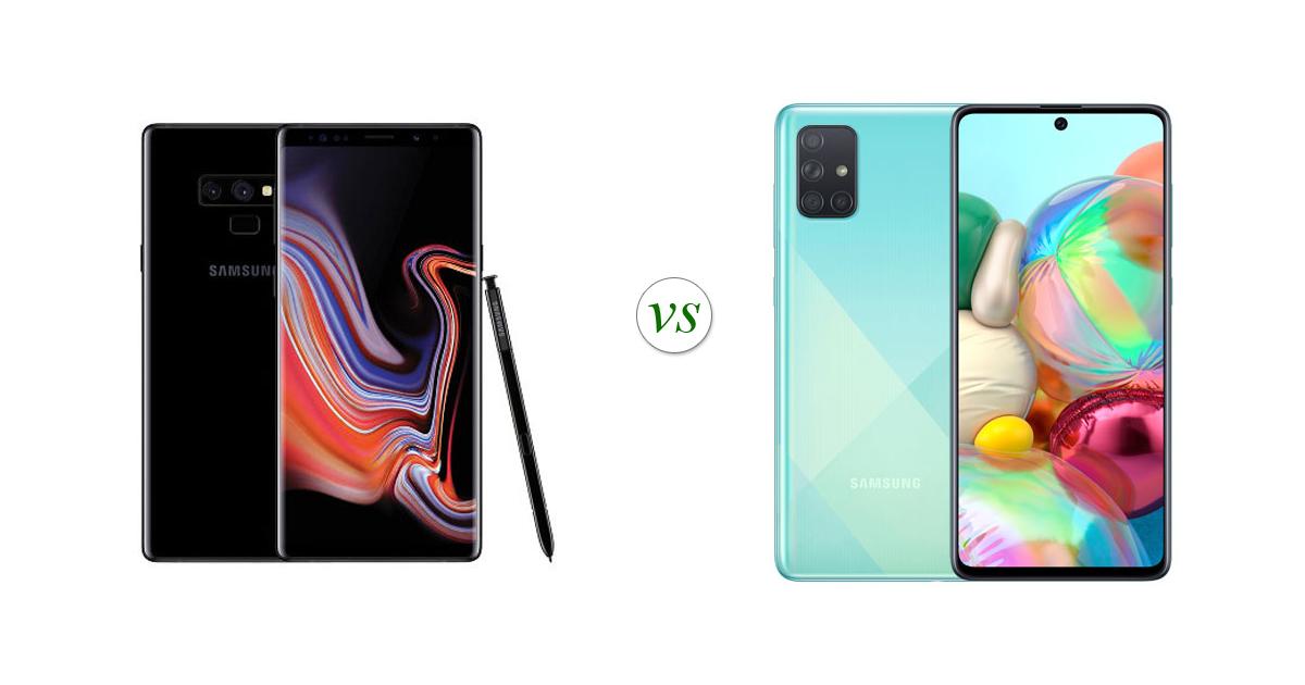 Samsung Galaxy Note 9 128GB vs Samsung Galaxy A71 Side by Side Specs