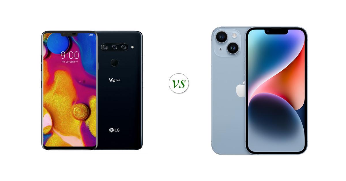 LG V40 ThinQ vs Apple iPhone 14 Side by Side Specs Comparison
