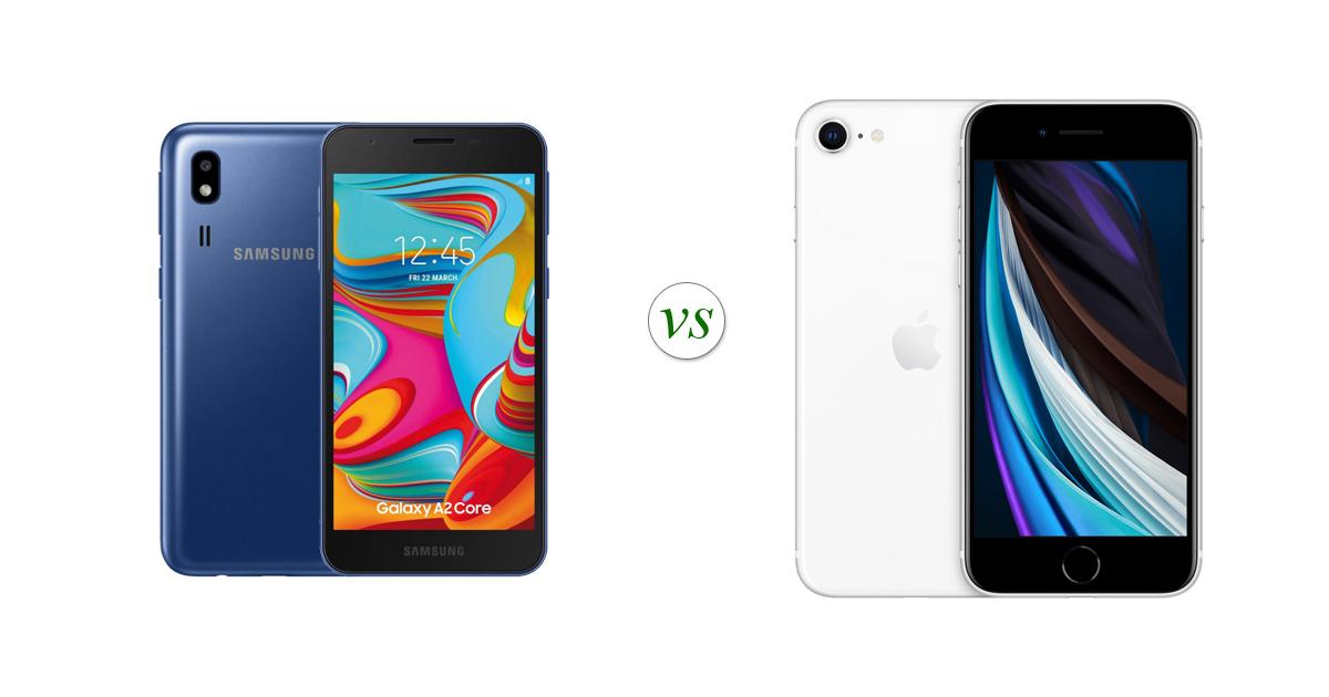 samsung galaxy a2 core vs apple iphone