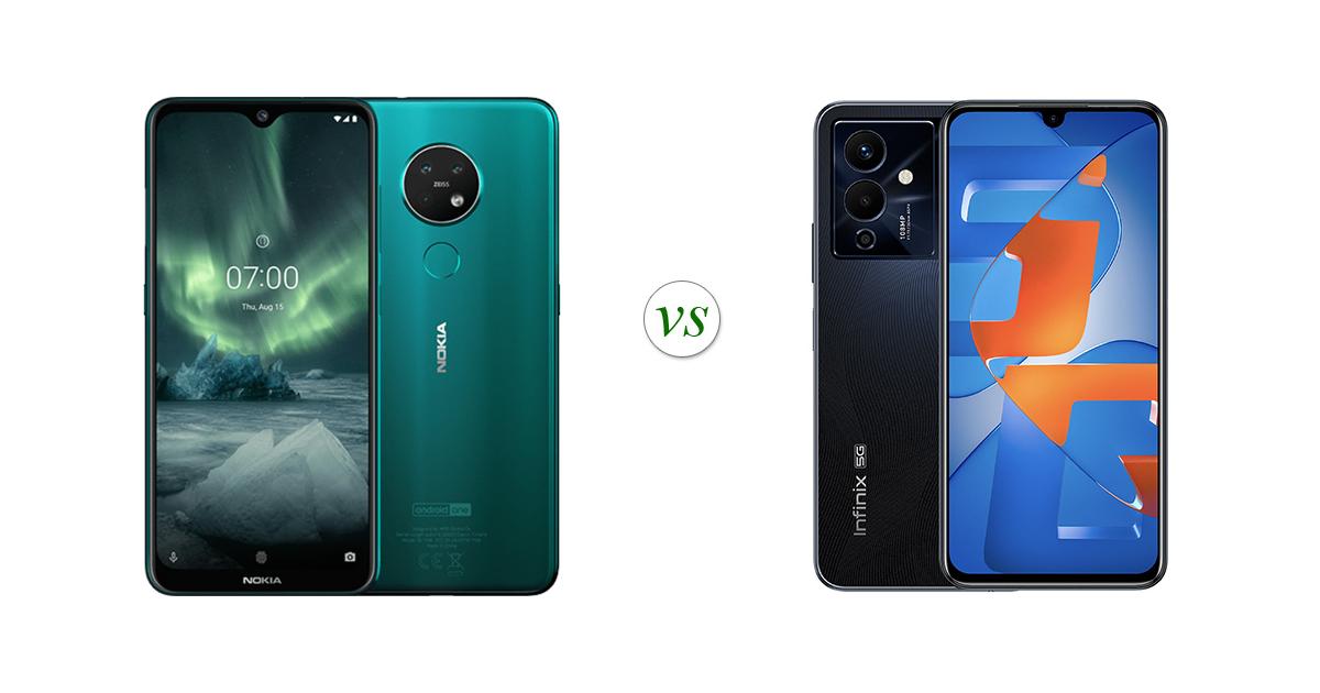 Nokia 7 2 vs infinix note 12 pro 5g side by side specs comparison