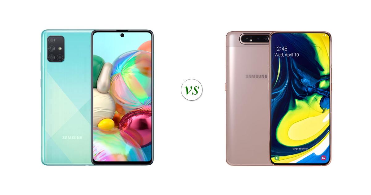 difference between samsung a71 and a80