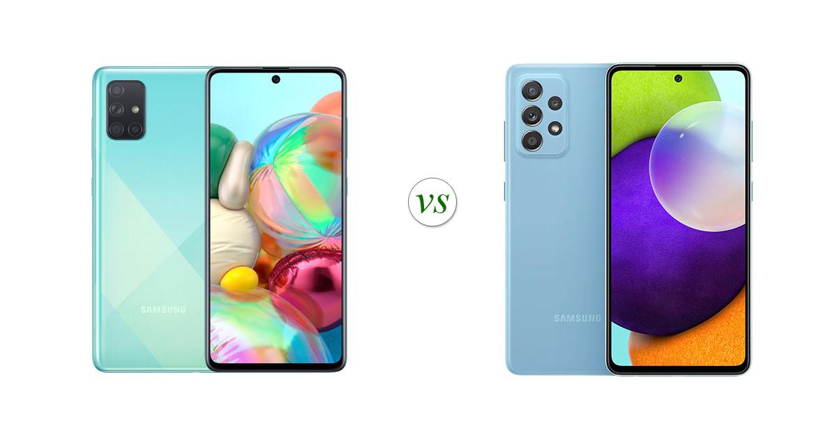 Samsung Galaxy A71 vs Samsung Galaxy A52 Side by Side Specs Comparison