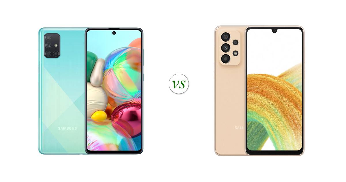 Samsung Galaxy A71 vs Samsung Galaxy A33 5G Side by Side Specs Comparison