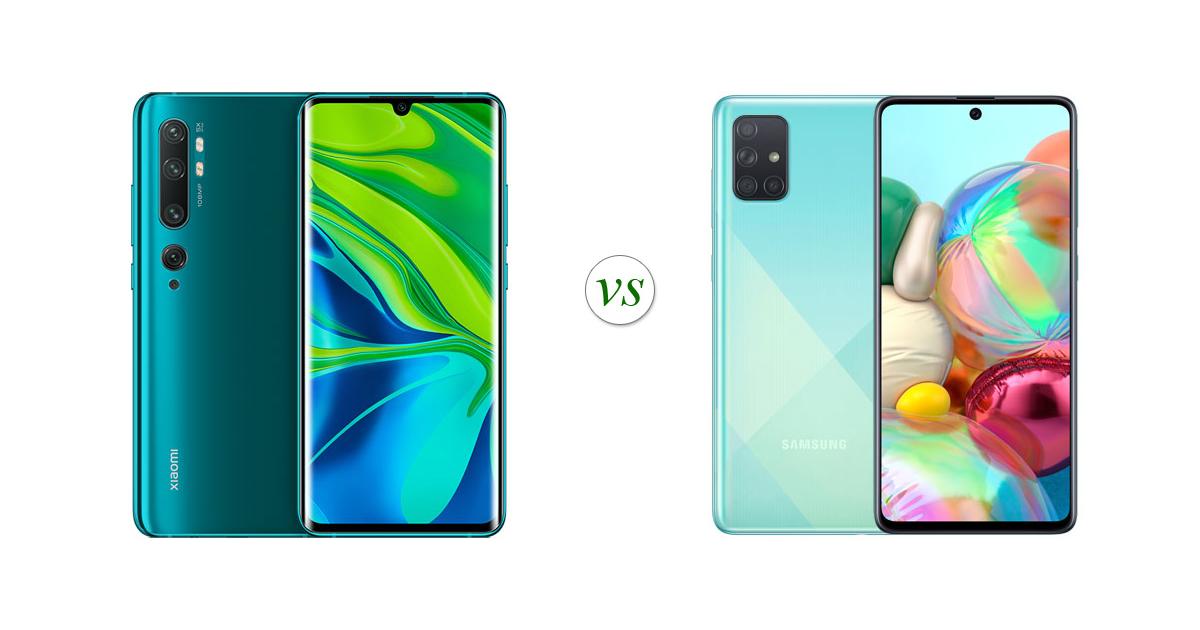 samsung a70 vs xiaomi note 10