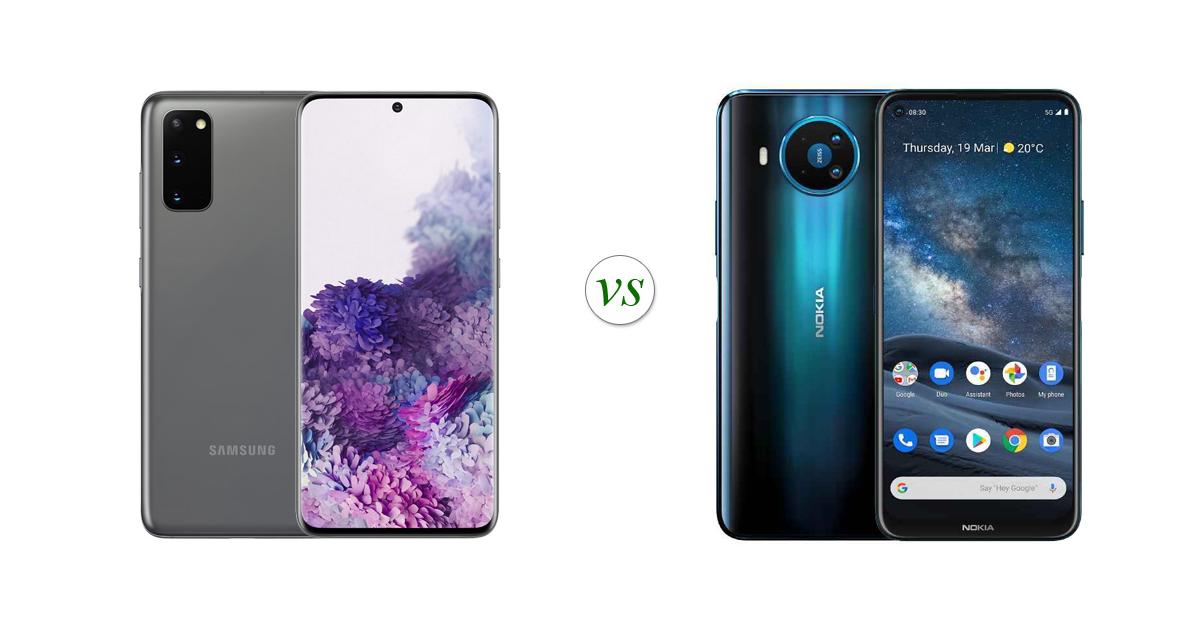 Samsung Galaxy S20 vs Nokia 8.3 5G Side by Side Specs Comparison
