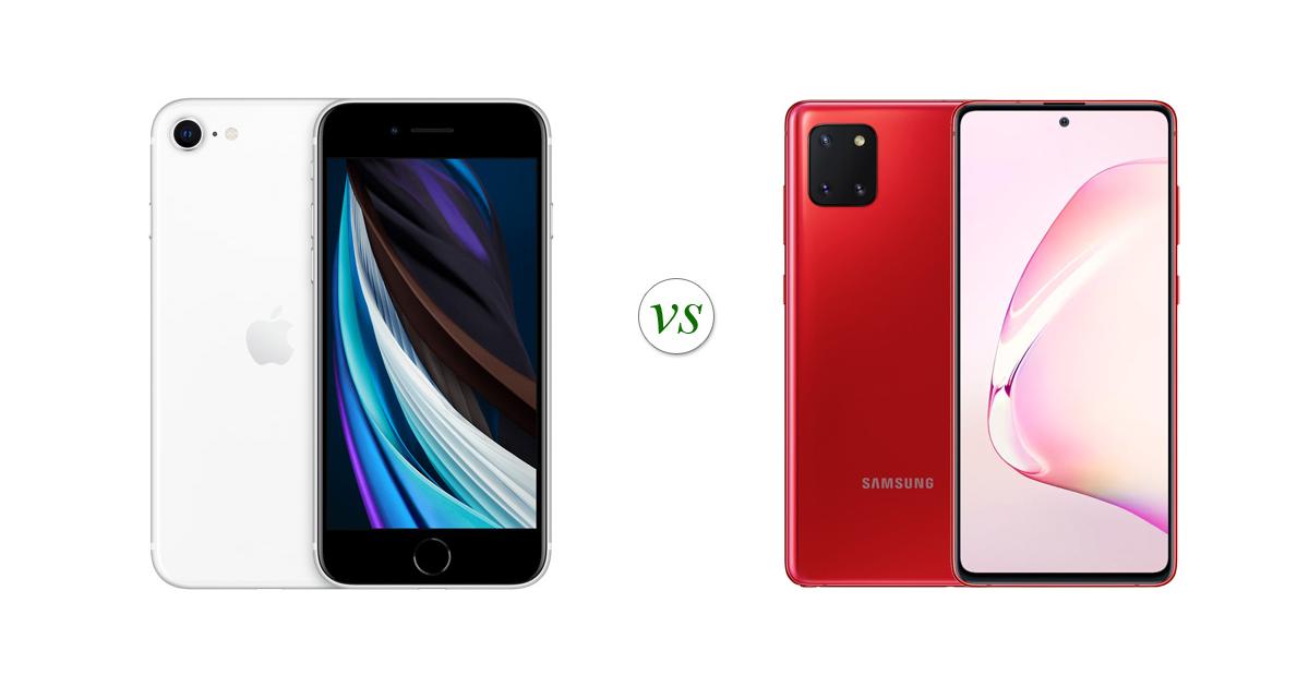 samsung note 10 vs iphone se 2020