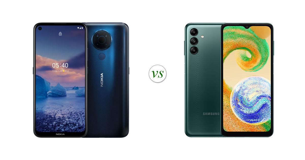 Nokia 5 4 vs samsung galaxy a04s side by side specs comparison